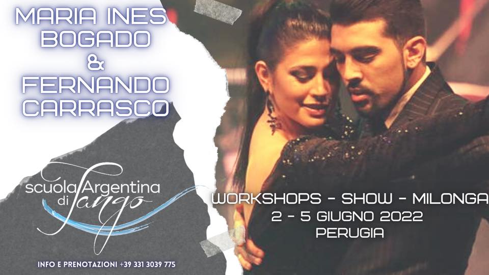 María Inés Bogado e Fernando Carrasco a Perugia - WORKSHOPS e MILONGA “LA DOMINGUERA” con Show