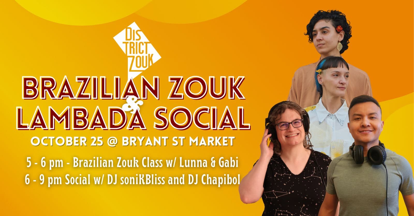 Brazilian Zouk & Lambada Social w Lunna & Gabi, DJ soniKBliss & DJ Chapibol