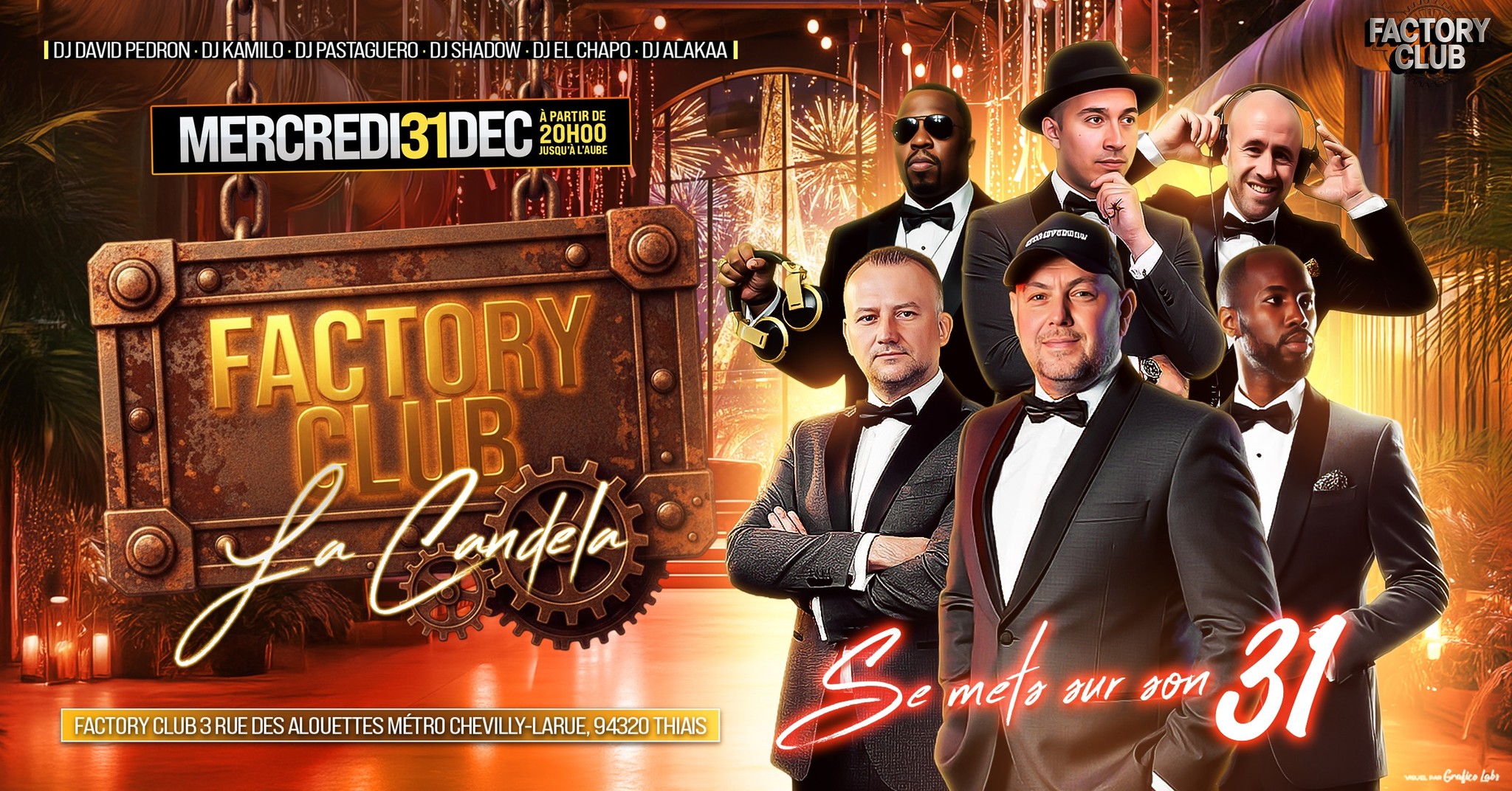 Réveillon Latino & Généraliste au Factory Club - Nouvel An 2026 🎊