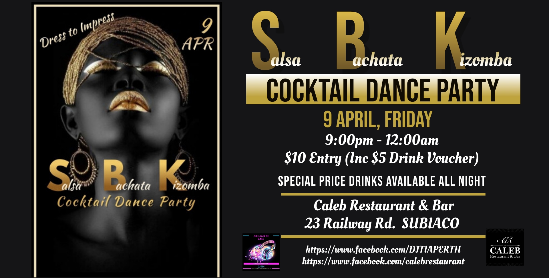 Salsa Bachata Kizomba Cocktail Night by DJ TIA - 9 April (Fri)
