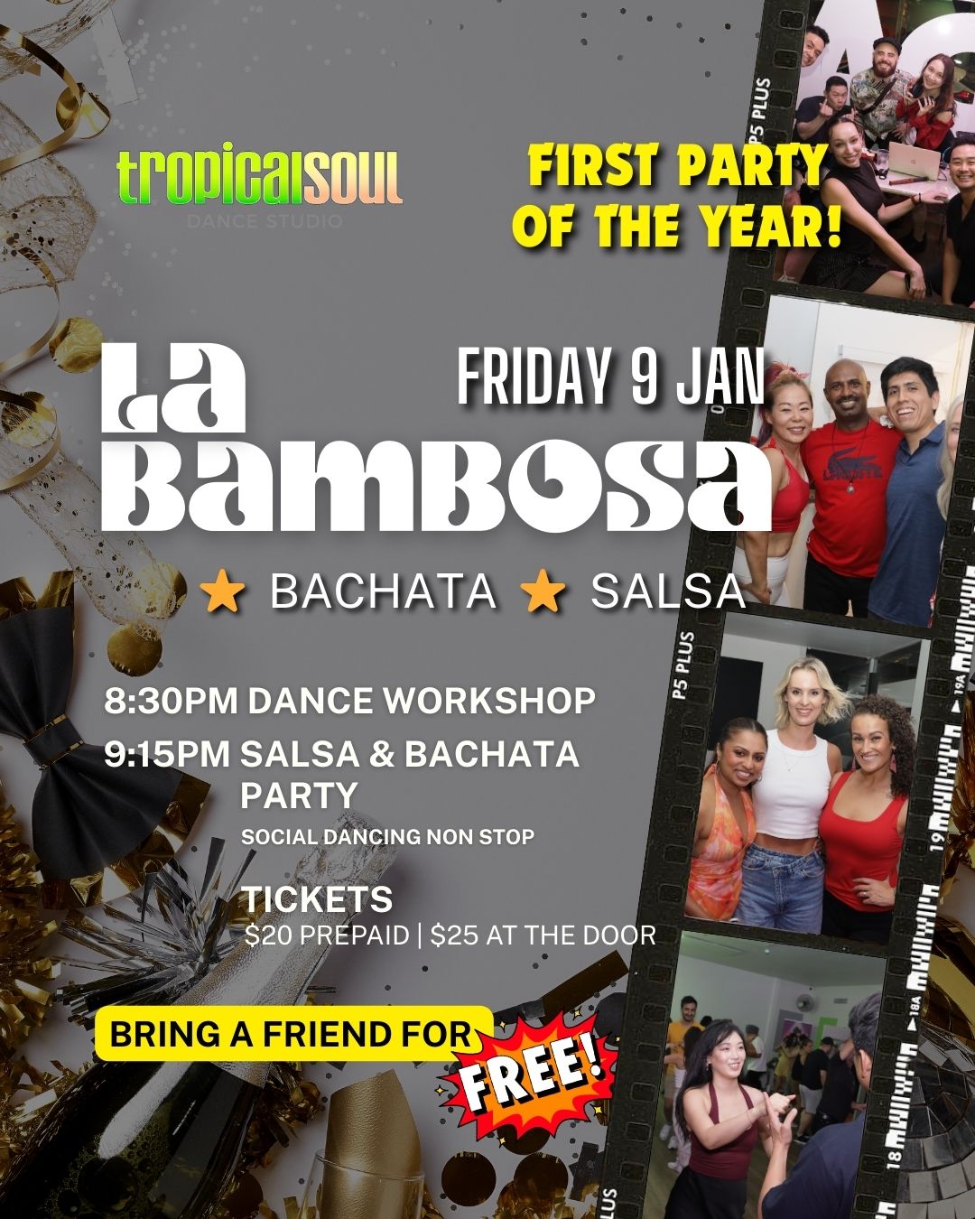 π La Bambosa Party - 9 Jan 2026. First Salsa & Bachata Party of 2026! Welcome back party!