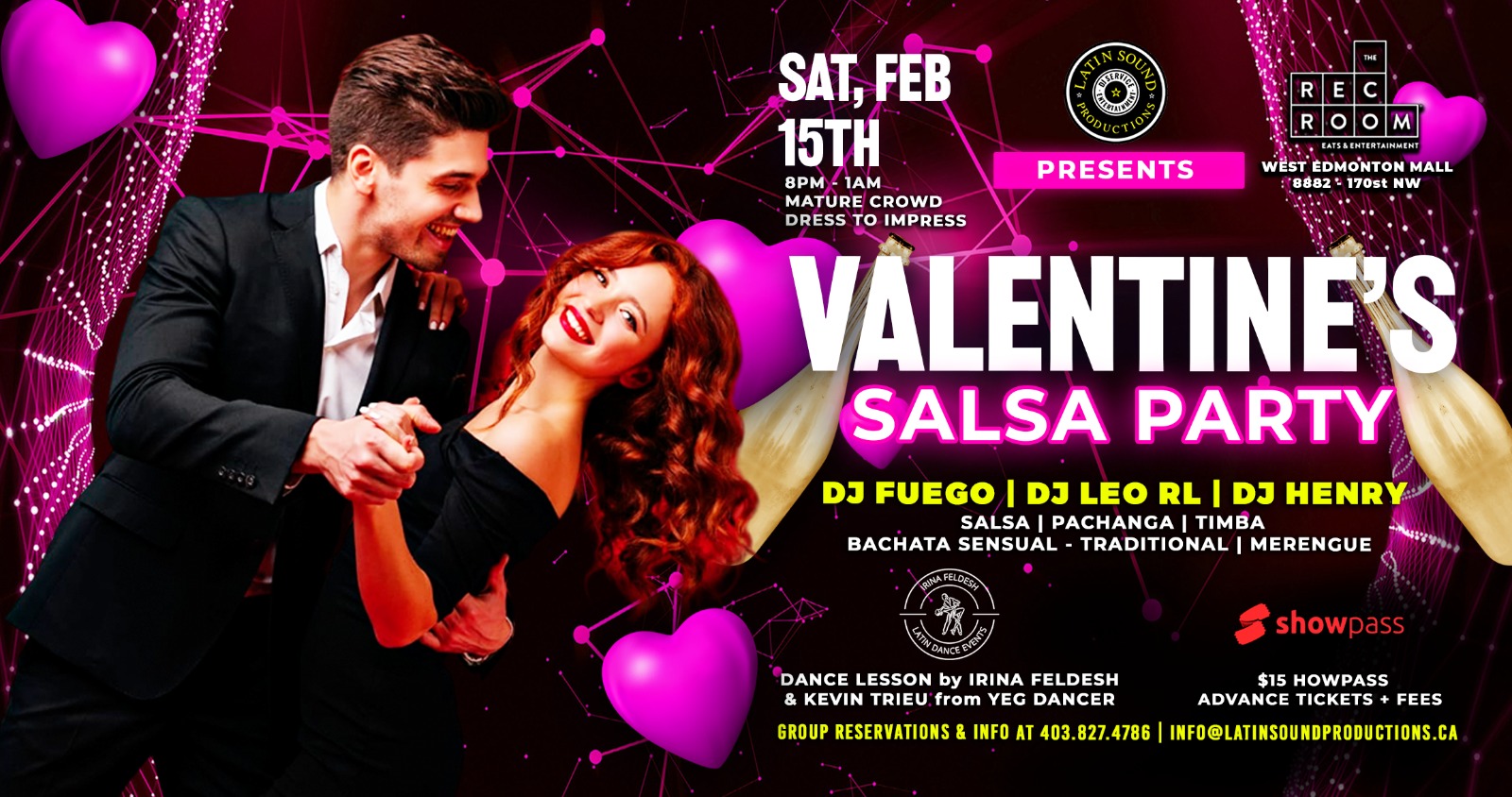 VALENTINE'S SALSA PARTY @ THE REC ROOM WEM