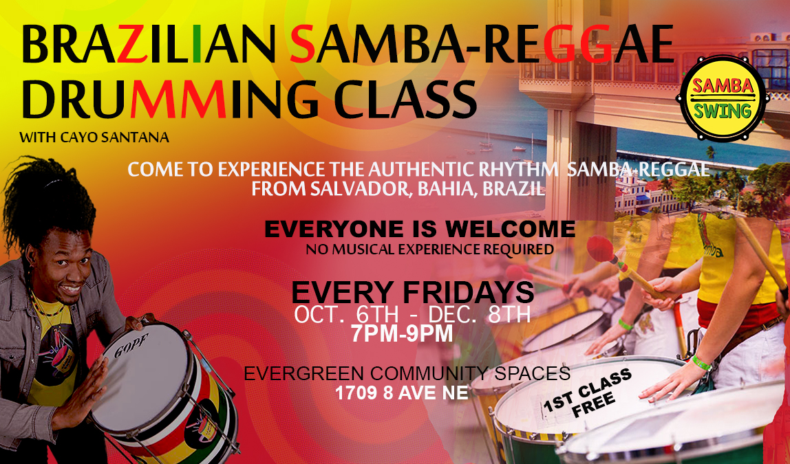 Brazilian Samba-reggae Drumming Class