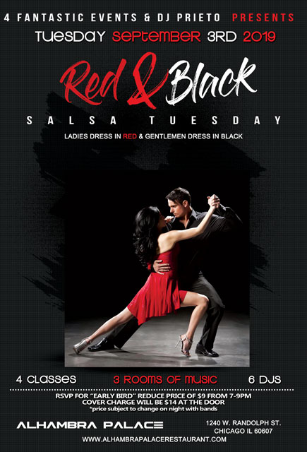 Red & Black Salsa Tuesday at Alhambra Palace
