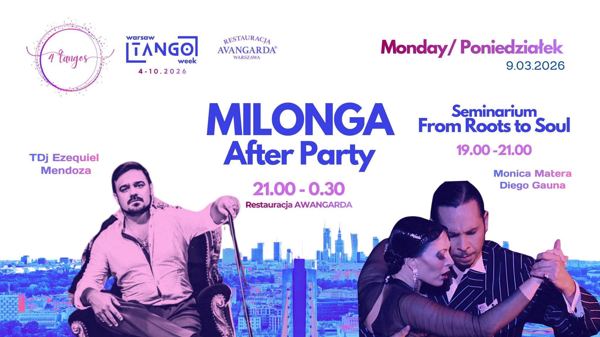 AFTER MILONGA + WIELKA LOTERIA + Seminarium- Warsaw Tango Week 2026