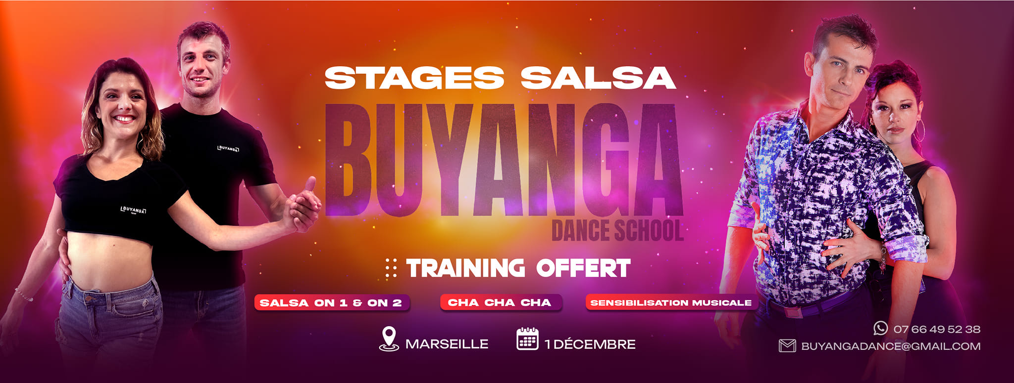 Stages Salsa ON 1 & ON 2 + Cha Cha Cha BUYANGA DANCE SCHOOL