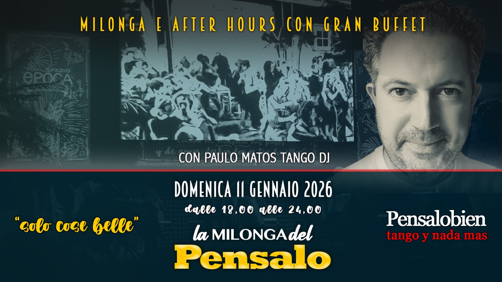 Domenica 11 gennaio dalle 18:00! Pensalo con cena a buffet