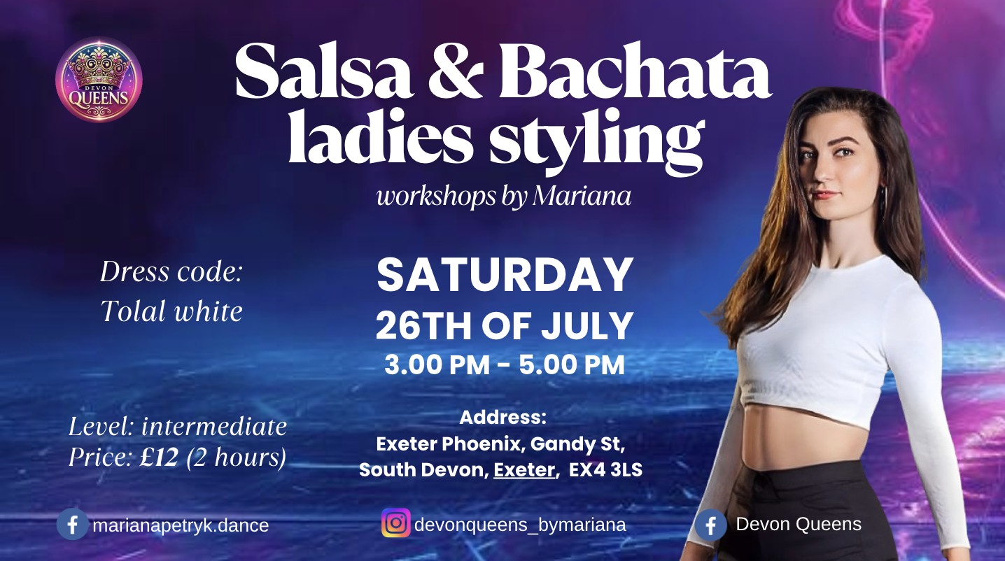 Salsa & Bachata Ladies Styling workshops✨Saturday 26th✨Exeter 🤍🤍🤍
