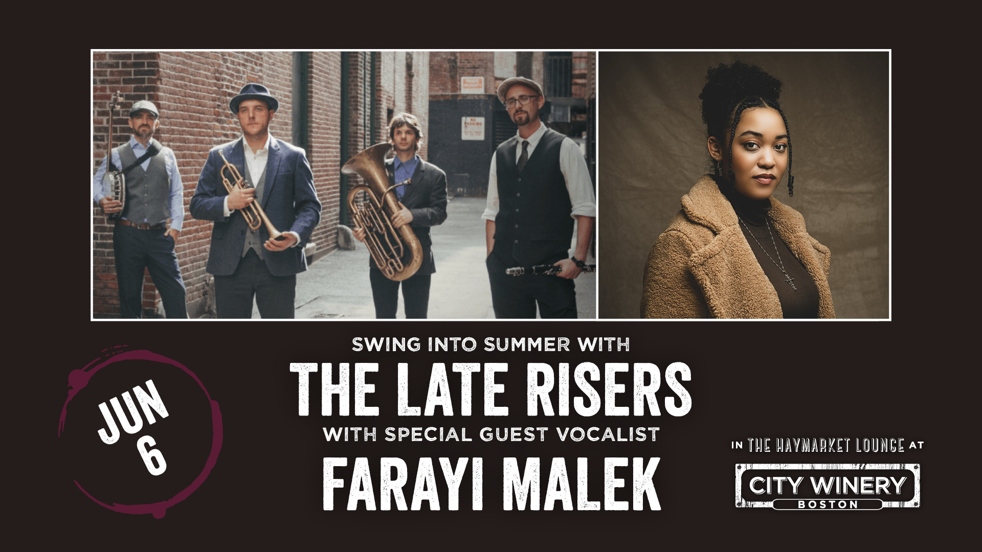 Swing Into Summer with The Late Risers and guest Farayi Malek