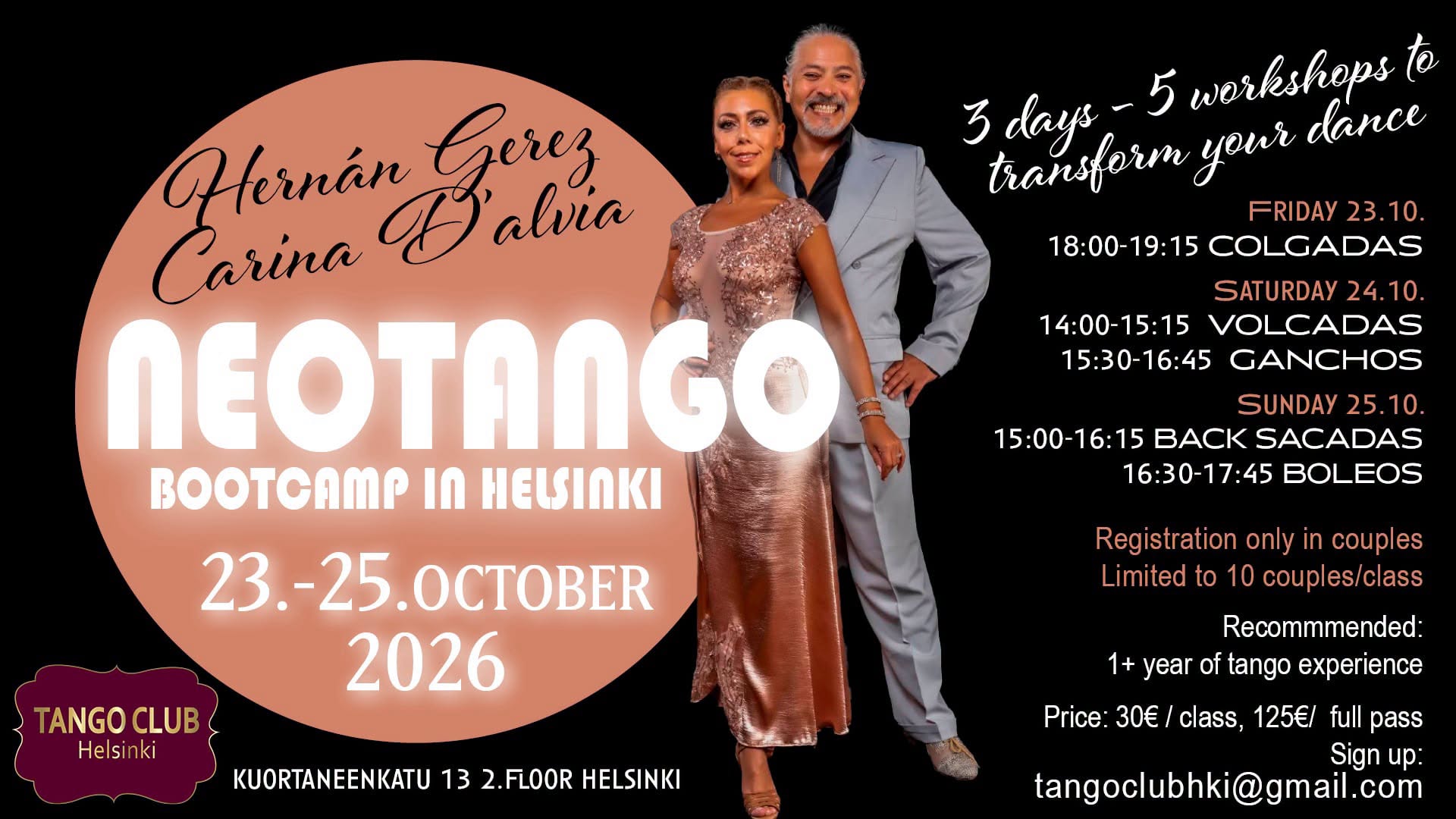 NEOTANGO BOOTCAMP HELSINGISSÄ-HERNAN & CARINA