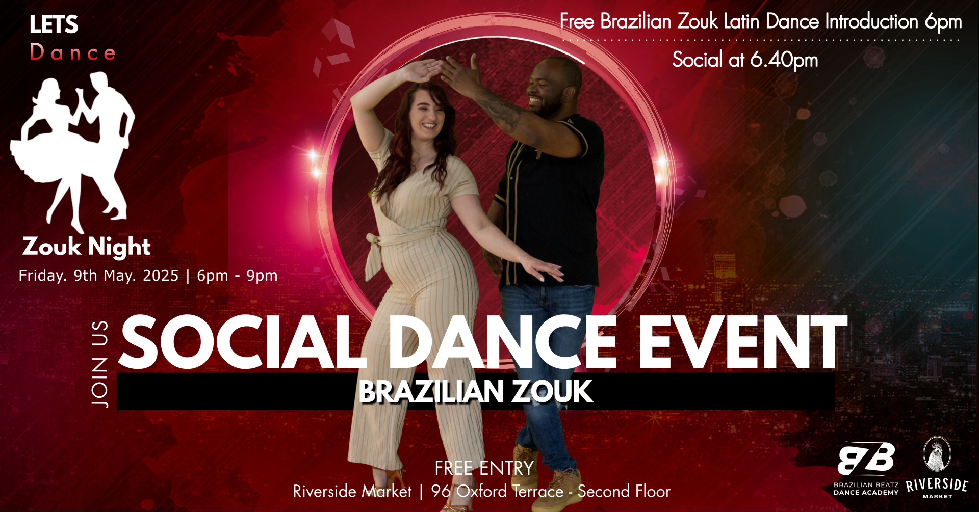 Brazilian Zouk Night Free Intro to Zouk + dance party at the Riverside Market