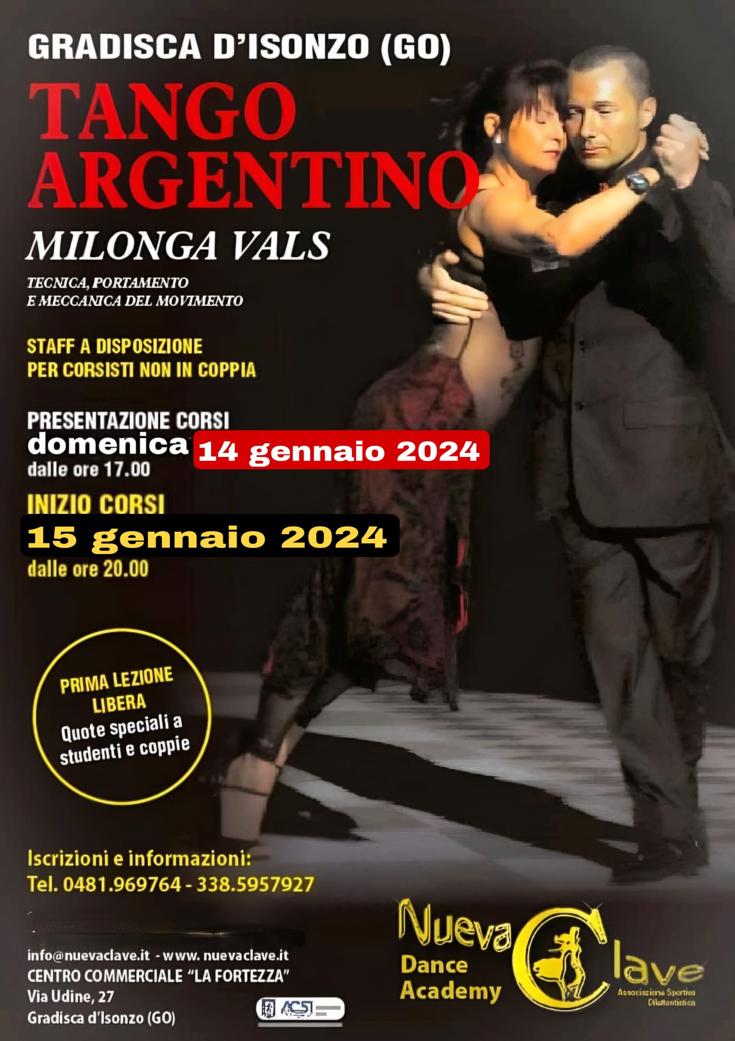 CORSI DI TANGO ARGENTINO A GRADISCA D'ISONZO-PRESENTAZIONE E INIZIO