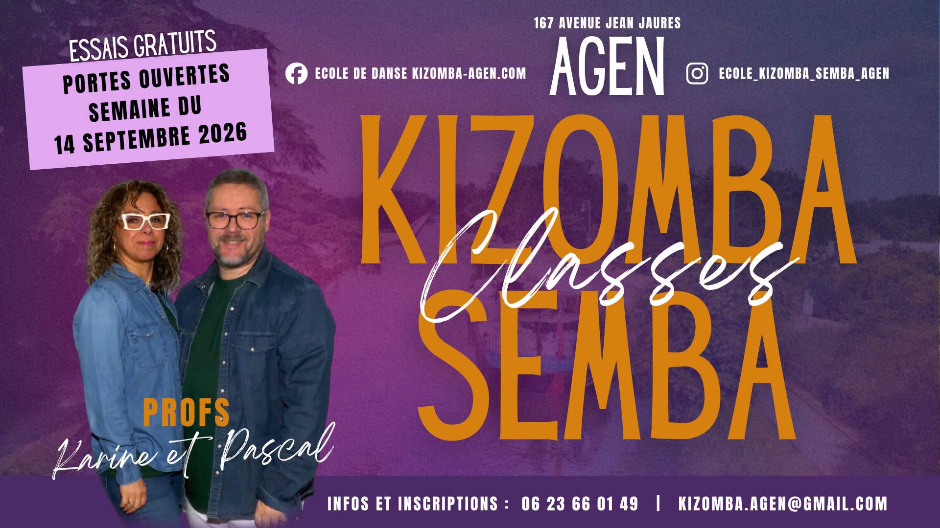 💃🏼 🕺 Cours de Kizomba & Semba - 2026 2027 - AGEN