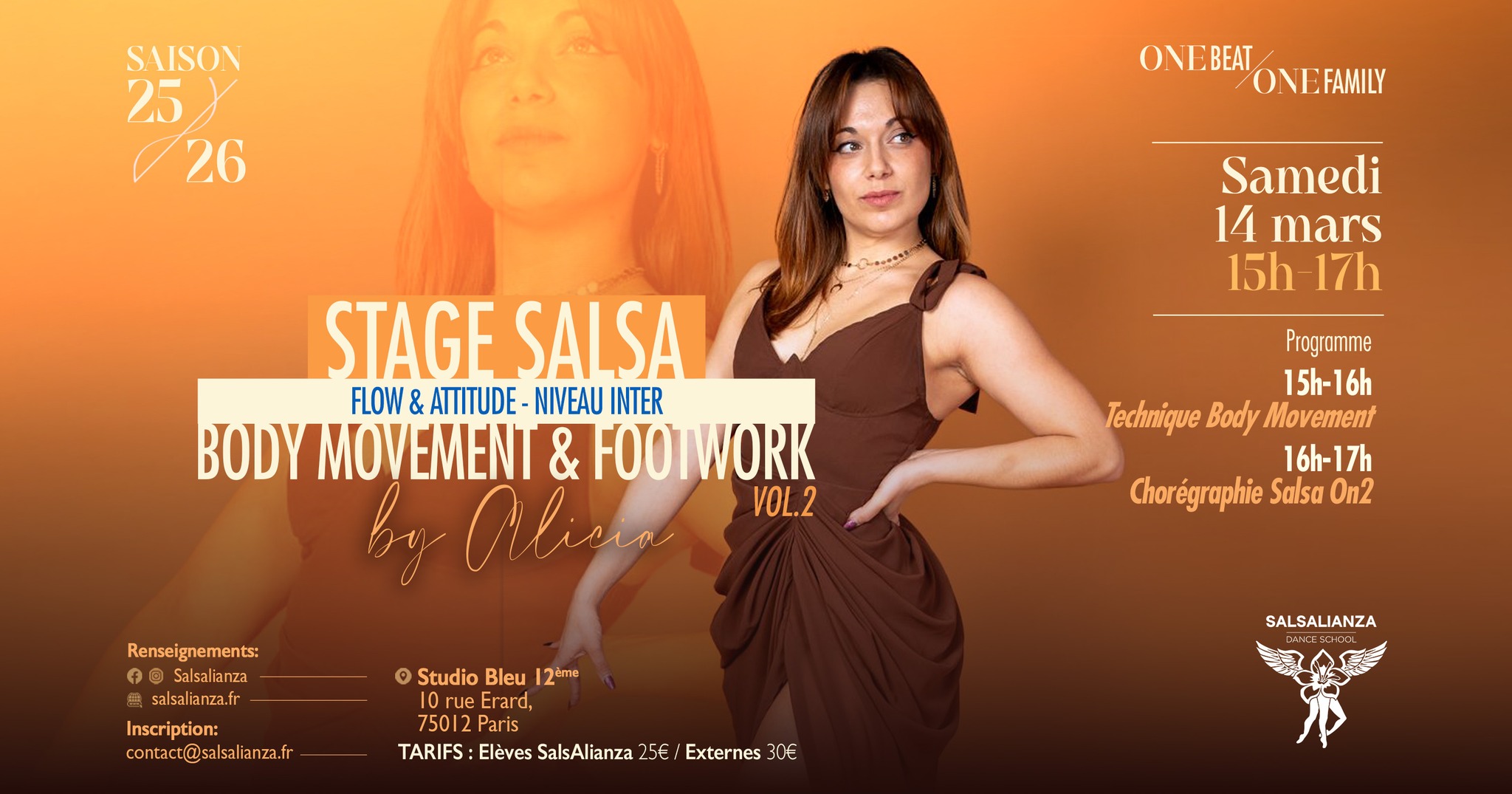 STAGE SALSA PORTO by Alicia 💃 - SAMEDI 14 MARS 2026 -