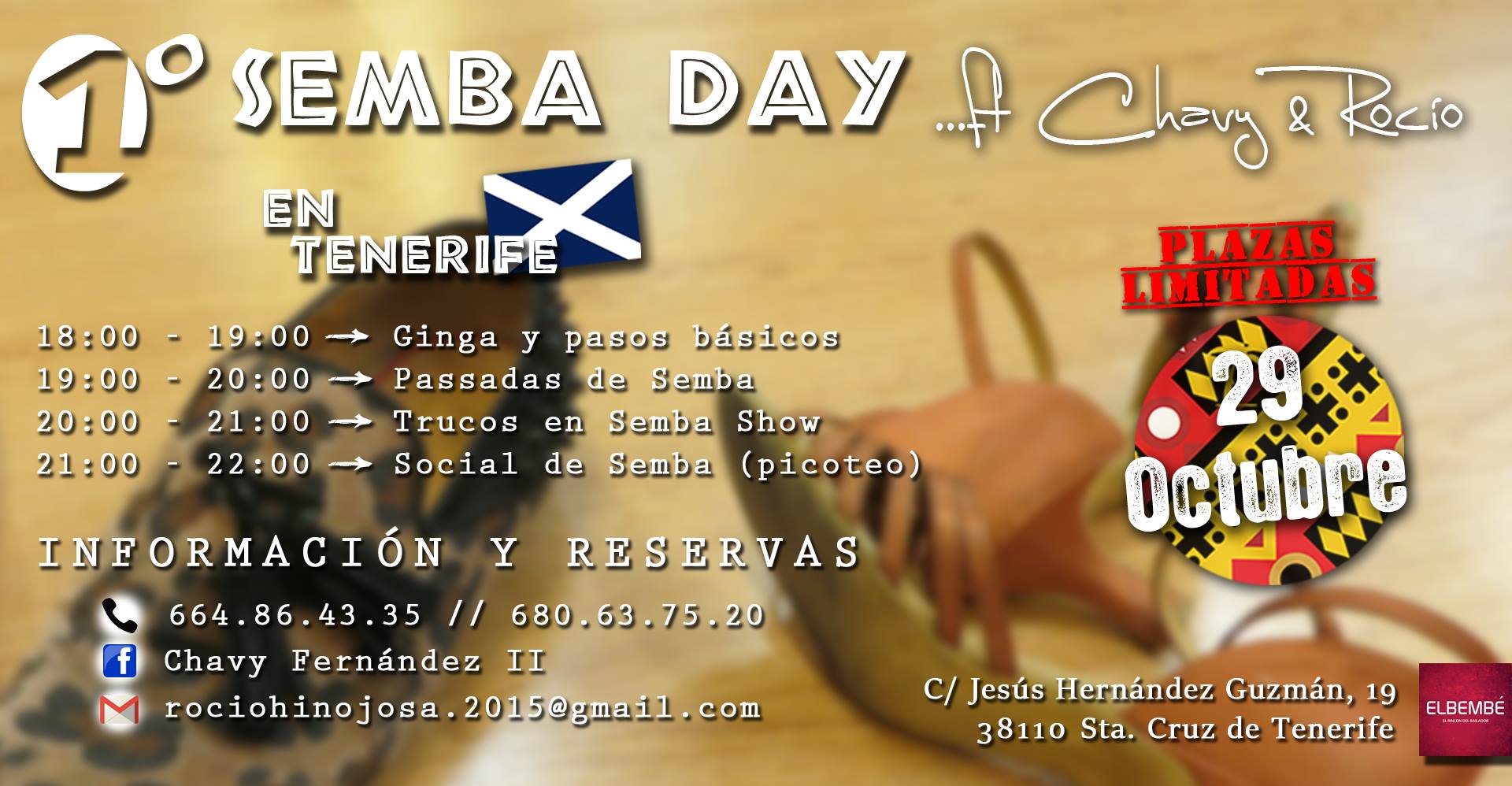 1º SEMBA DAY en Tenerife con Chavy y Rocío el 29 de Octubre