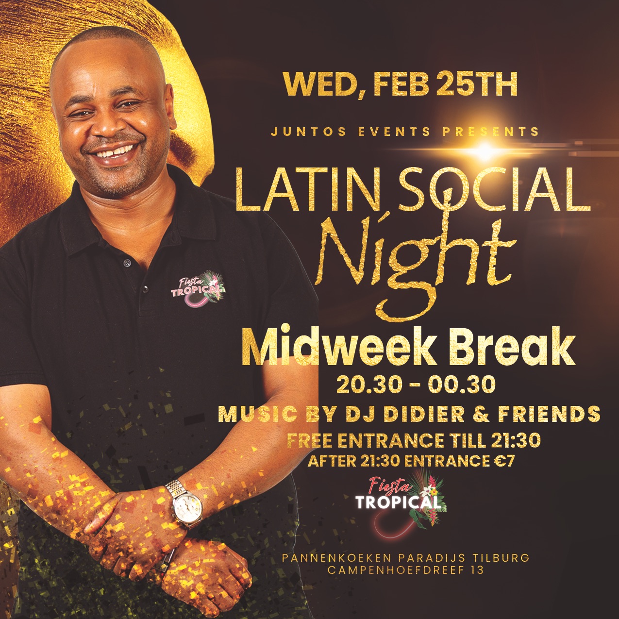 Fiesta Tropical Tilburg Latin Social Night . Woe. 25 Feb Midweek Break
