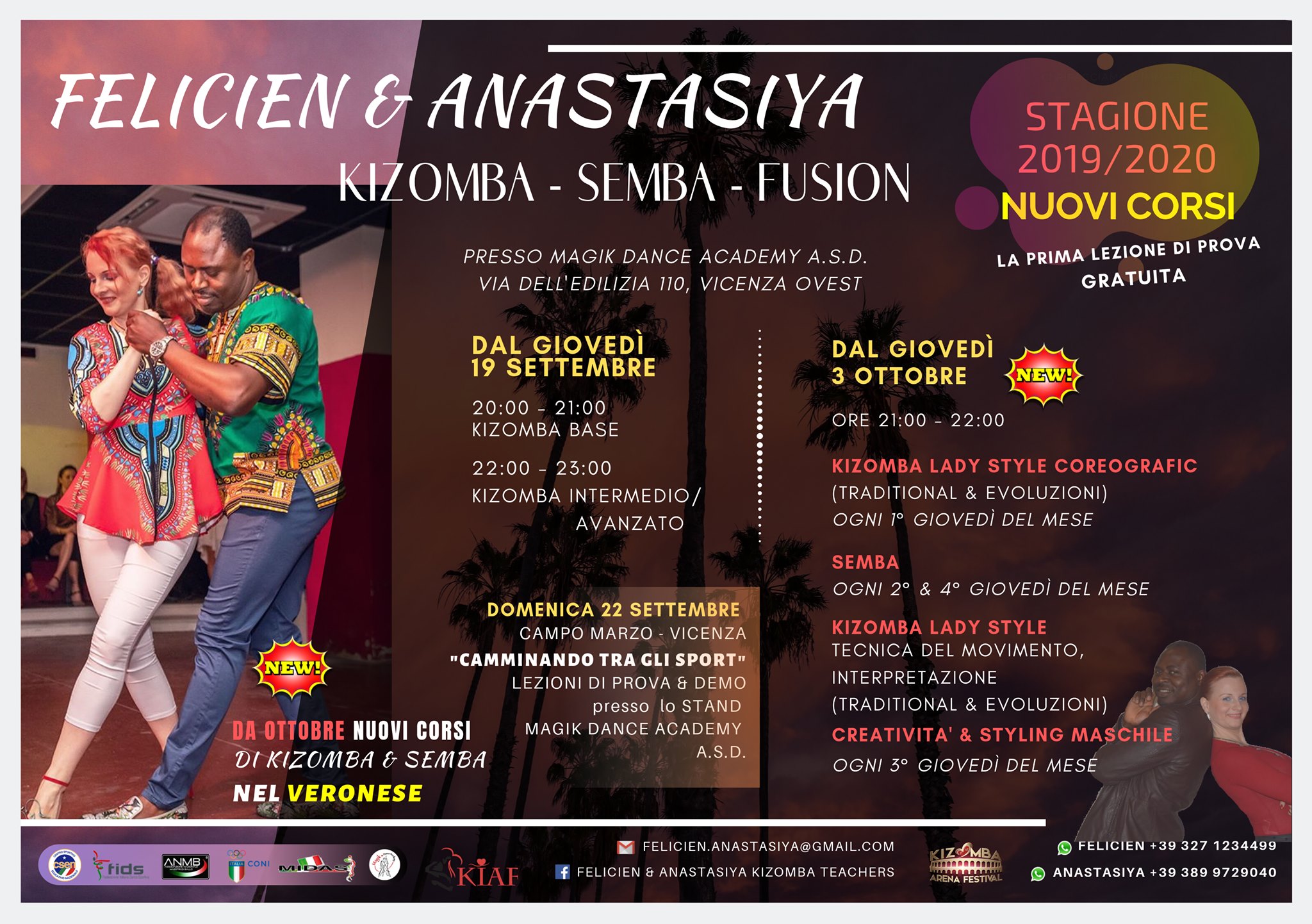 Kizomba a Vicenza: Nuovi Corsi Settembre 2019