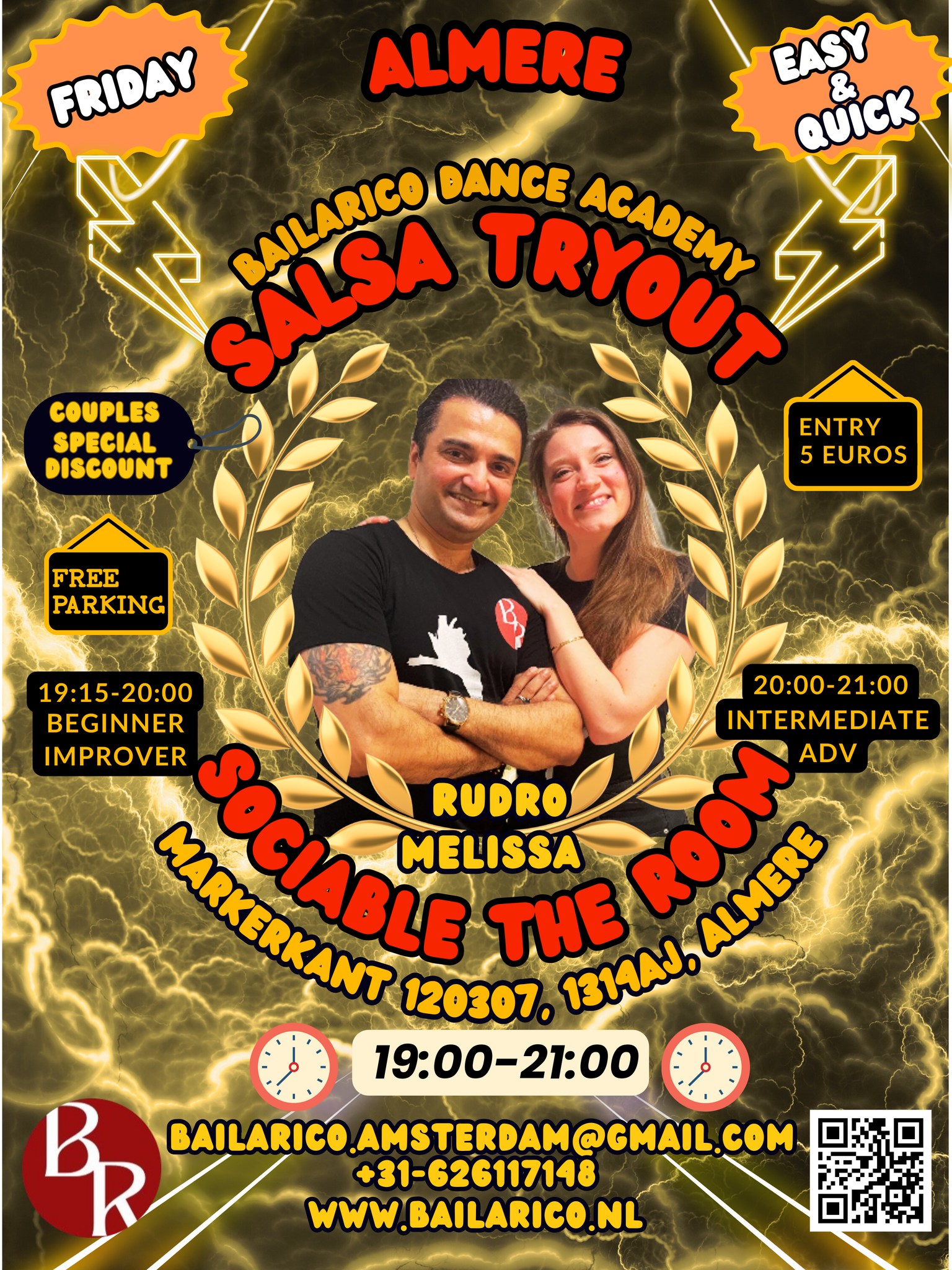New Year Try-Out Salsa (LA Cuban) Beginner Intermediate Advance (SociableTheRoom, Almere)