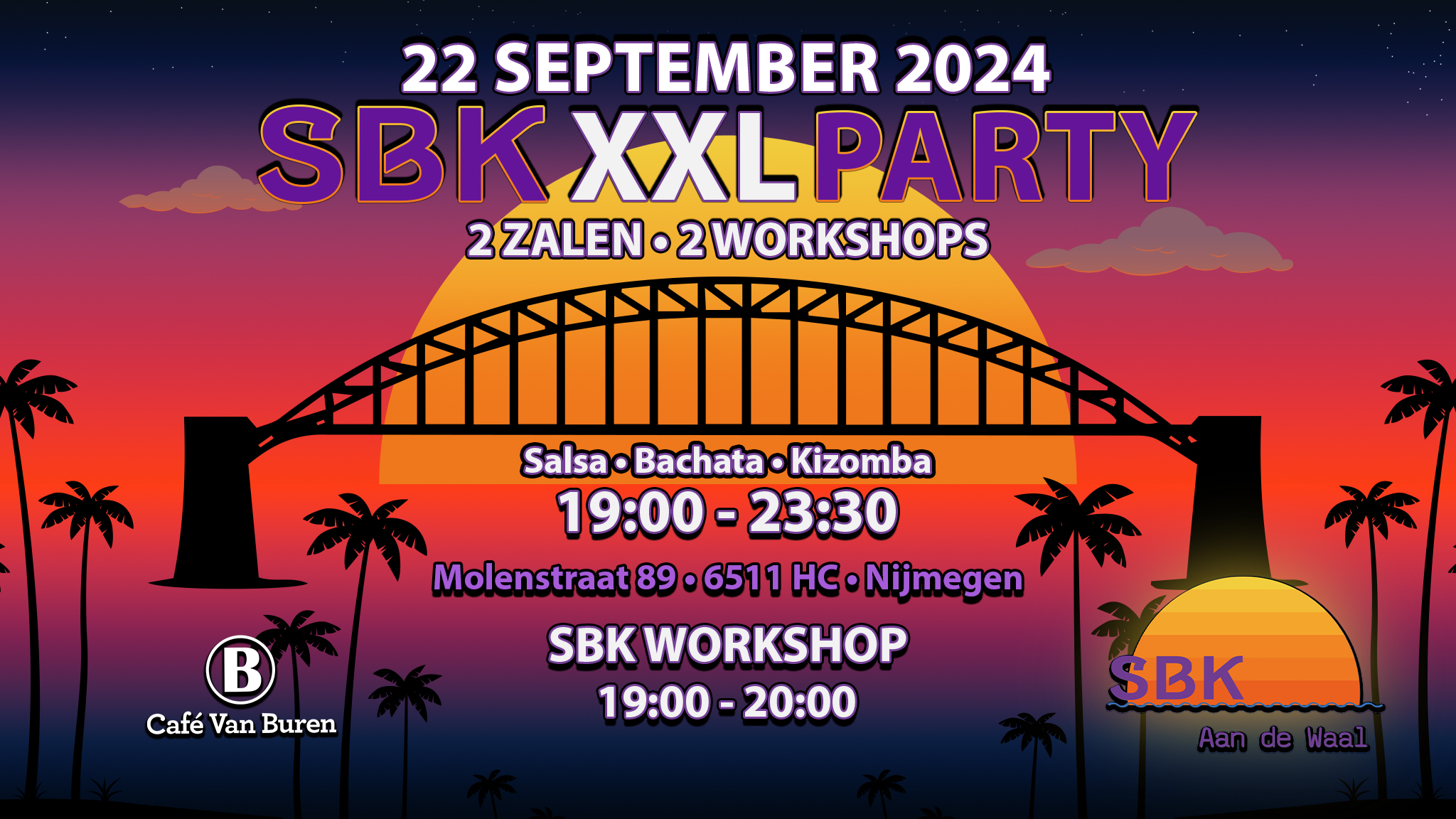 SBK XXL Latin & Kizomba Party 2 Area’s 2 Workshops