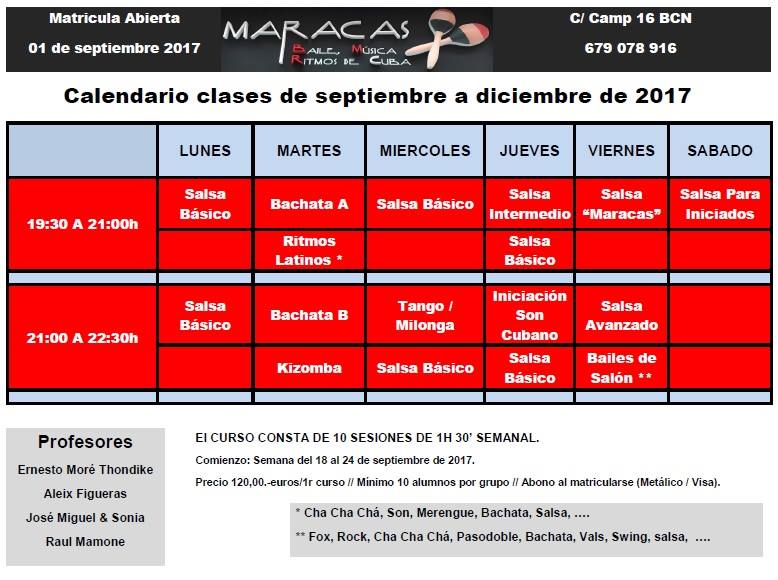 Abierta Matricula (Calendario actualizado)