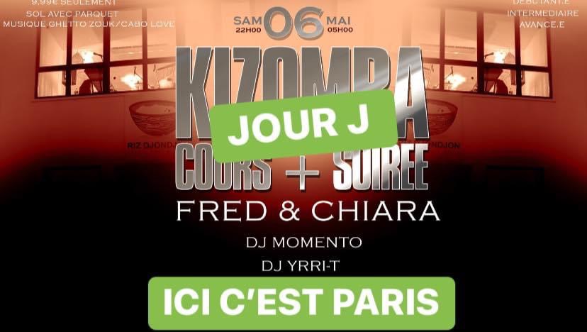 Soirée kizomba Ghetto Zouk Samedi 6 Mai Paris Centre Montparnasse