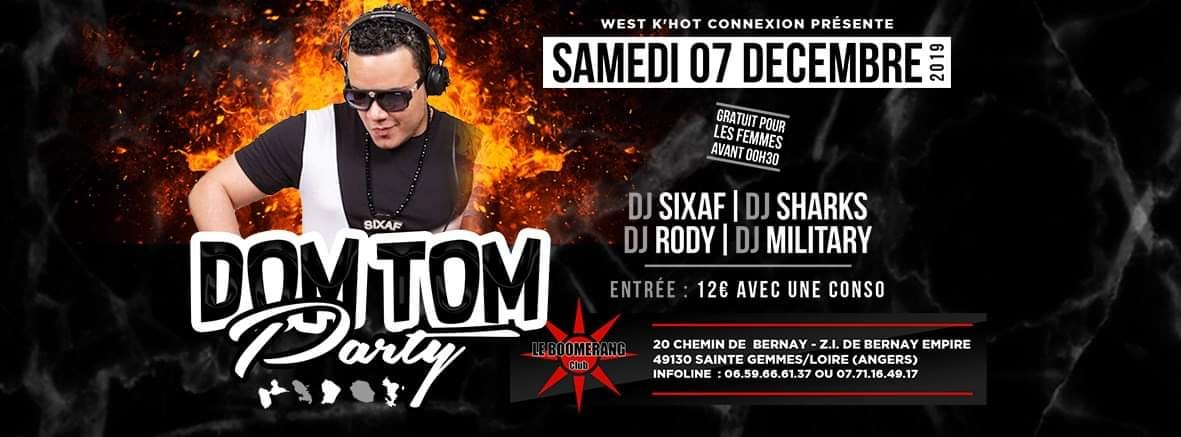 DOM TOM PARTY Γ Angers Au Boomerang Club