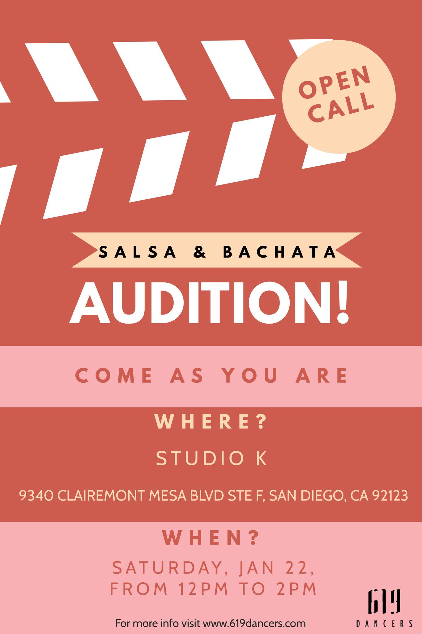 619 Dancers Mambo and Bachata Ladies Auditions!