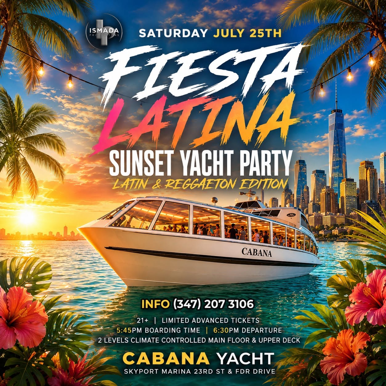 Fiesta Latina Sunset Yacht Party Latin & Reggaeton Edition