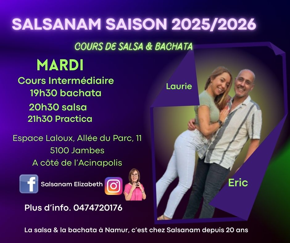 Cours Salsanam, niveau intermédiaire, salsa bachata 2026