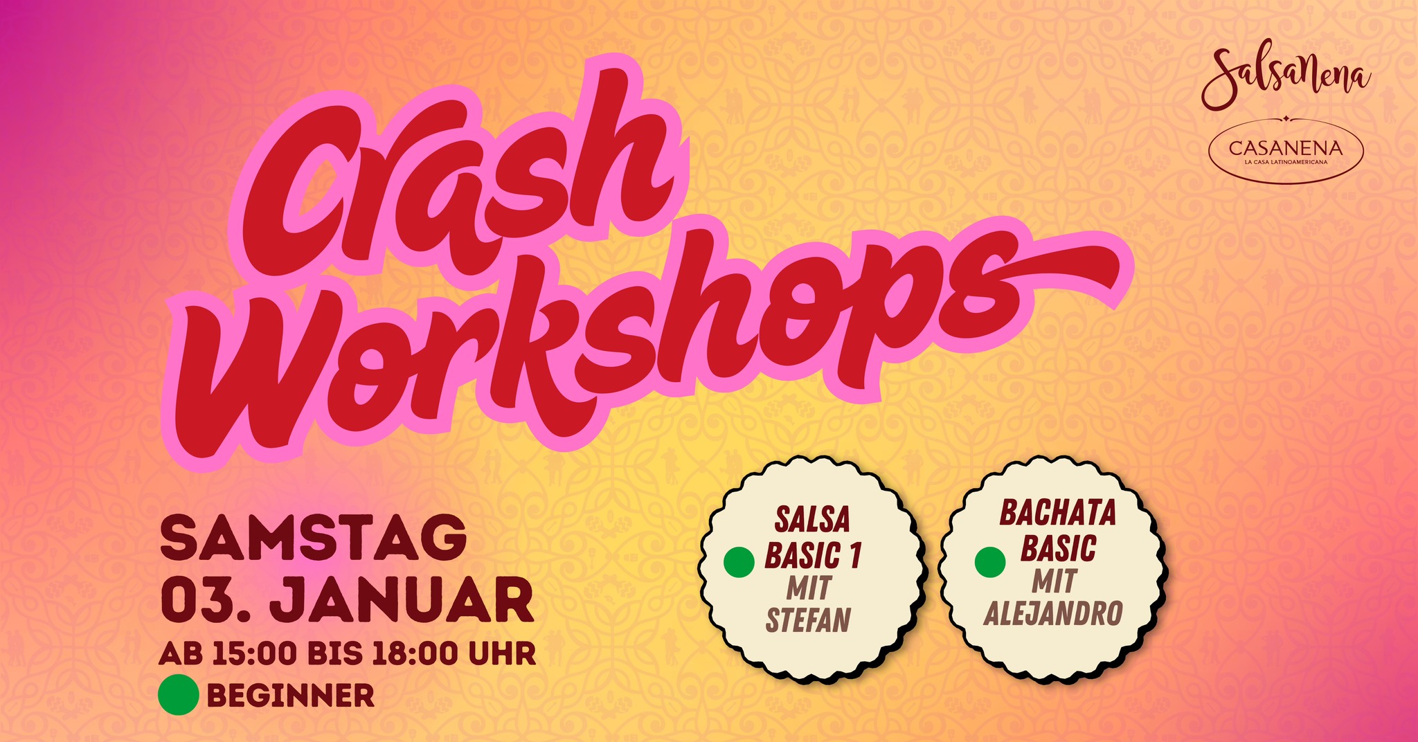 SAMSTAG CRASH WOKSHOPS💃🥳😎