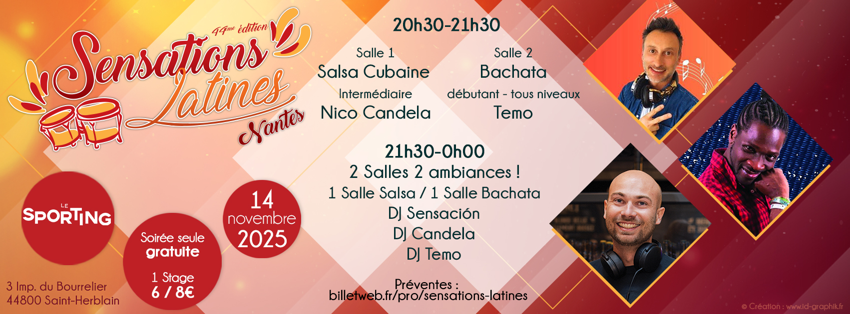🕺💃 Sensations Latines #44 - Spéciale 2 Salles 2 Ambiances Salsa & Bachata au Sporting Nantes !