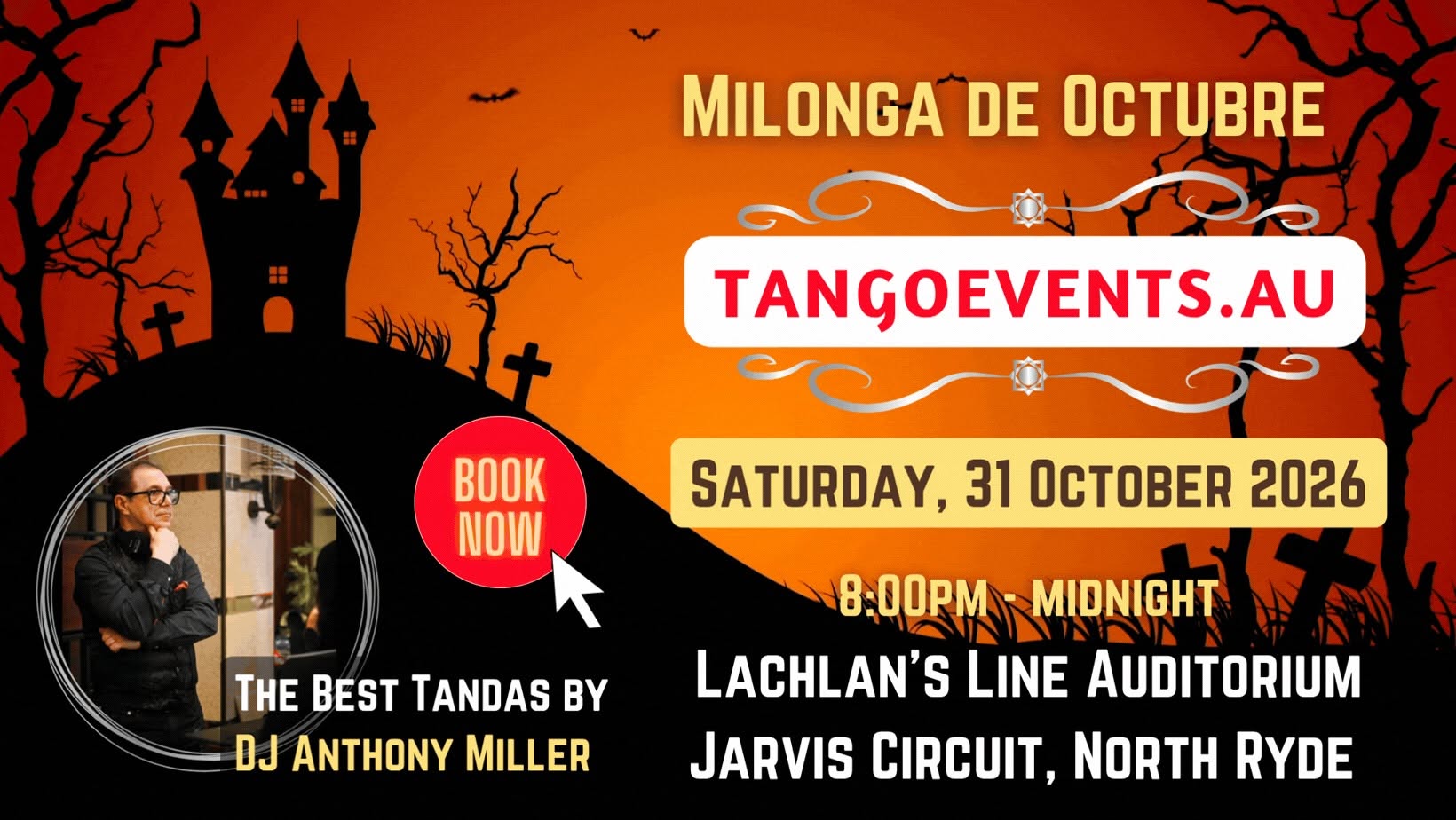 💃 Tango Events AU Milonga de Octobre 2026 💃