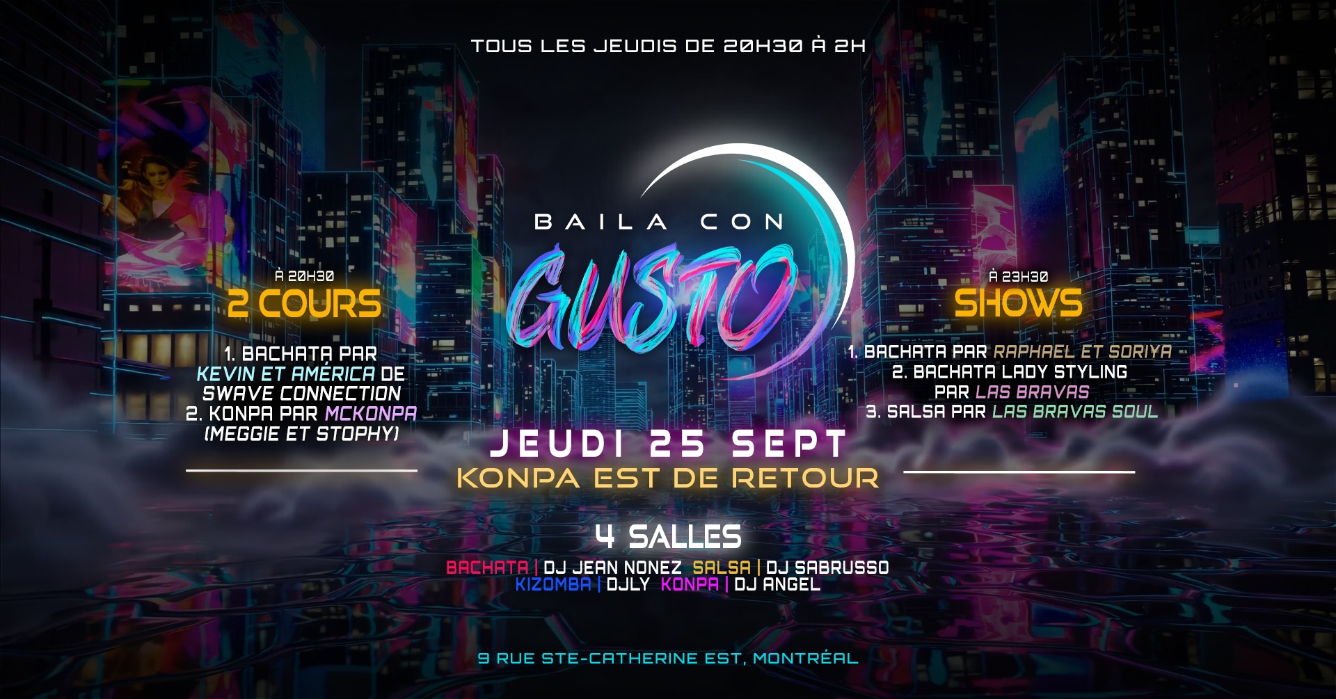 Baila Con Gusto MTL 💜🌙 25 Septembre