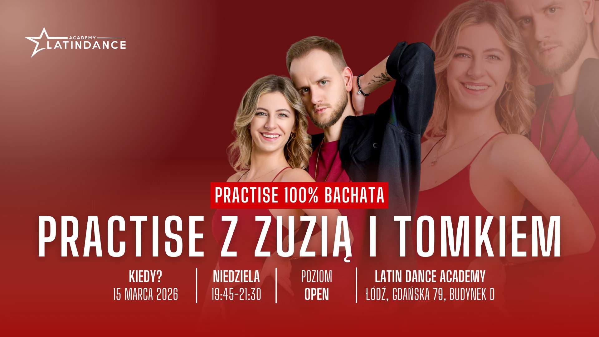 Practise 100% Bachata z Zuzią i Tomkiem w LDA! 15 marca '26