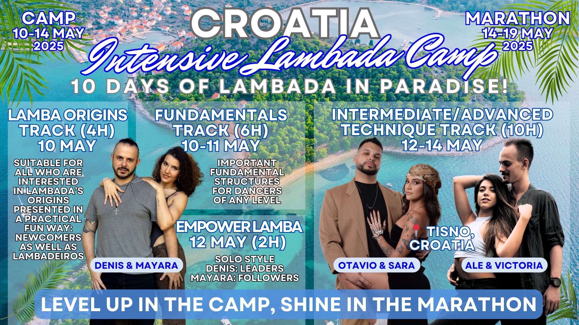 Croatia Intensive Lambada Camp in Paradise (5 days) up to 10 Days (Various Levels + Marathon)