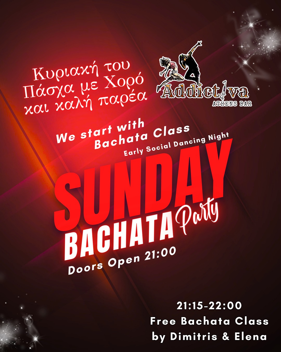 Sunday Bachata Party Social Dancing Early Night