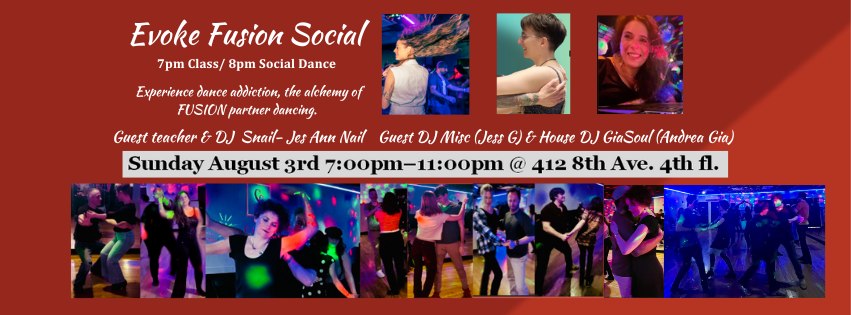Evoke Fusion Social August 3rd NYC Fusion Dance