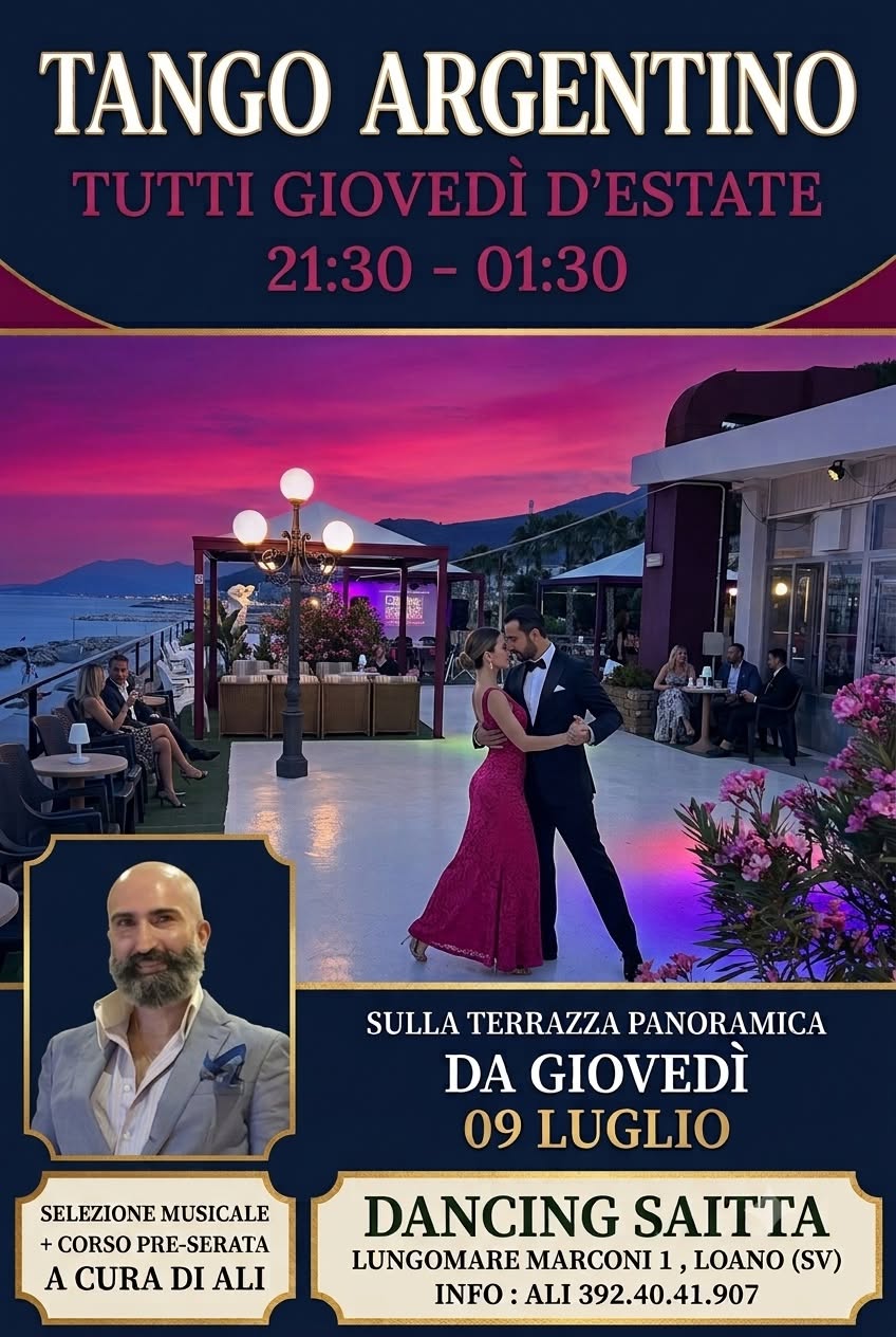 Milonga "Sentimientos" Estiva Terrazza Saitta-Loano, Vi aspetta da Giovedì 09 Luglio!