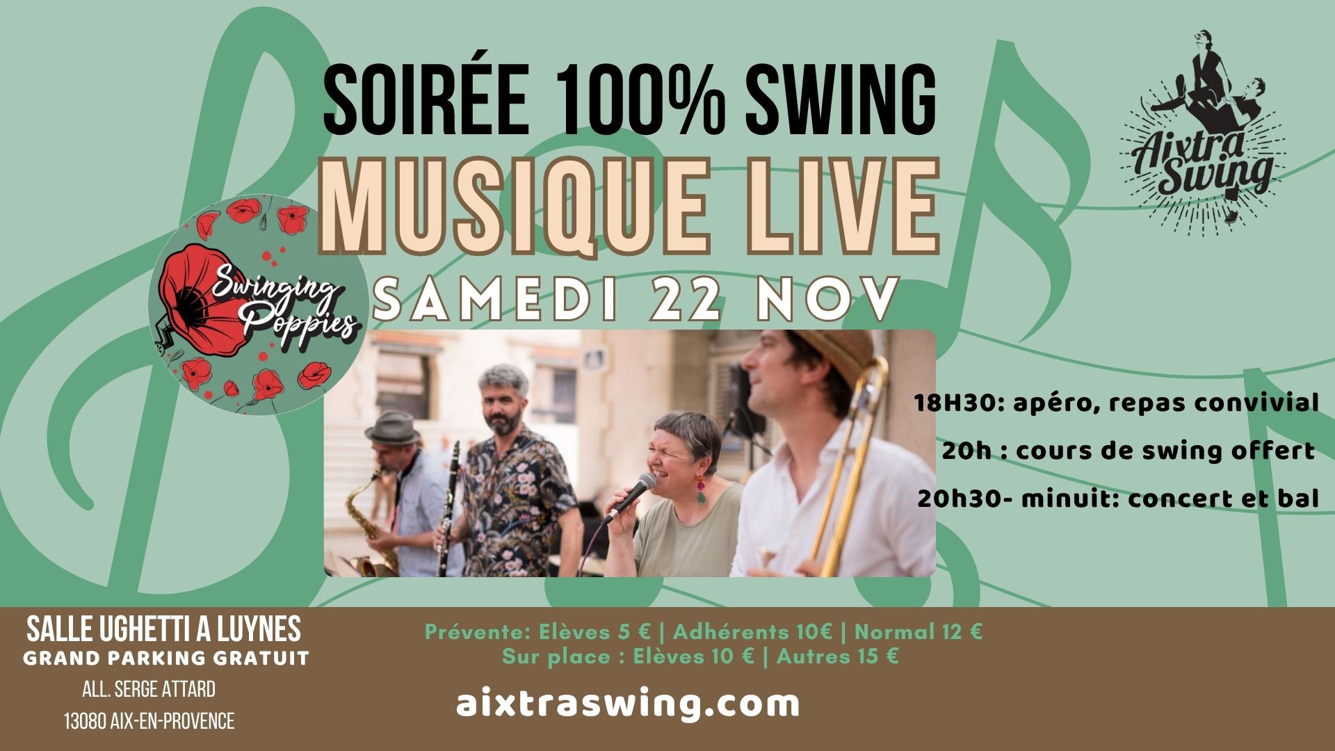 Soirée 100% swing avec l'orchestre Swinging Poppies