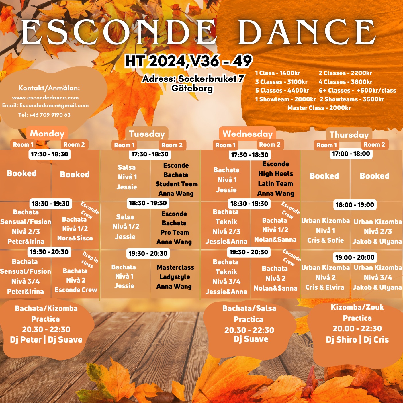 ESCONDE DANCE HT-24 - Danskurser i Salsa, Bachata, Kizomba (v36-v49)đđ„