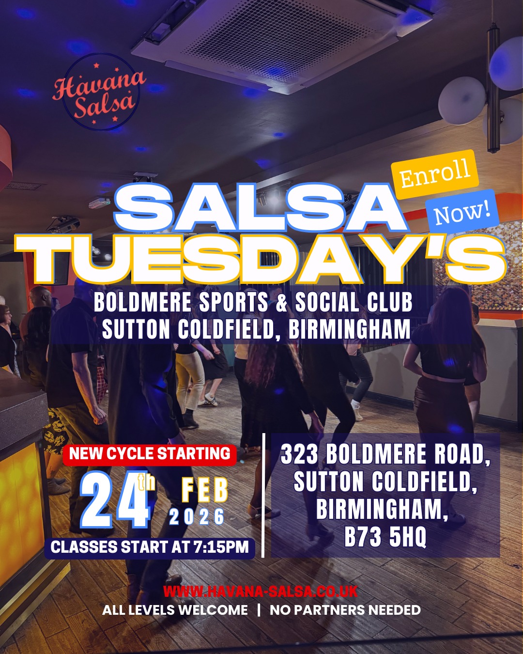Cuban Salsa at Boldmere Sports & Social Club (Sutton Coldfield) Tuesday Nights