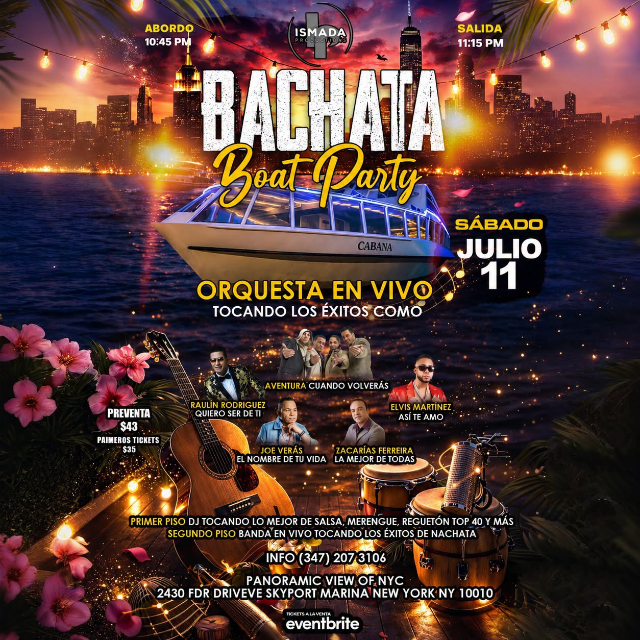 Bachata Boat Party NYC Bachata en vivo + Latin Yacht Party