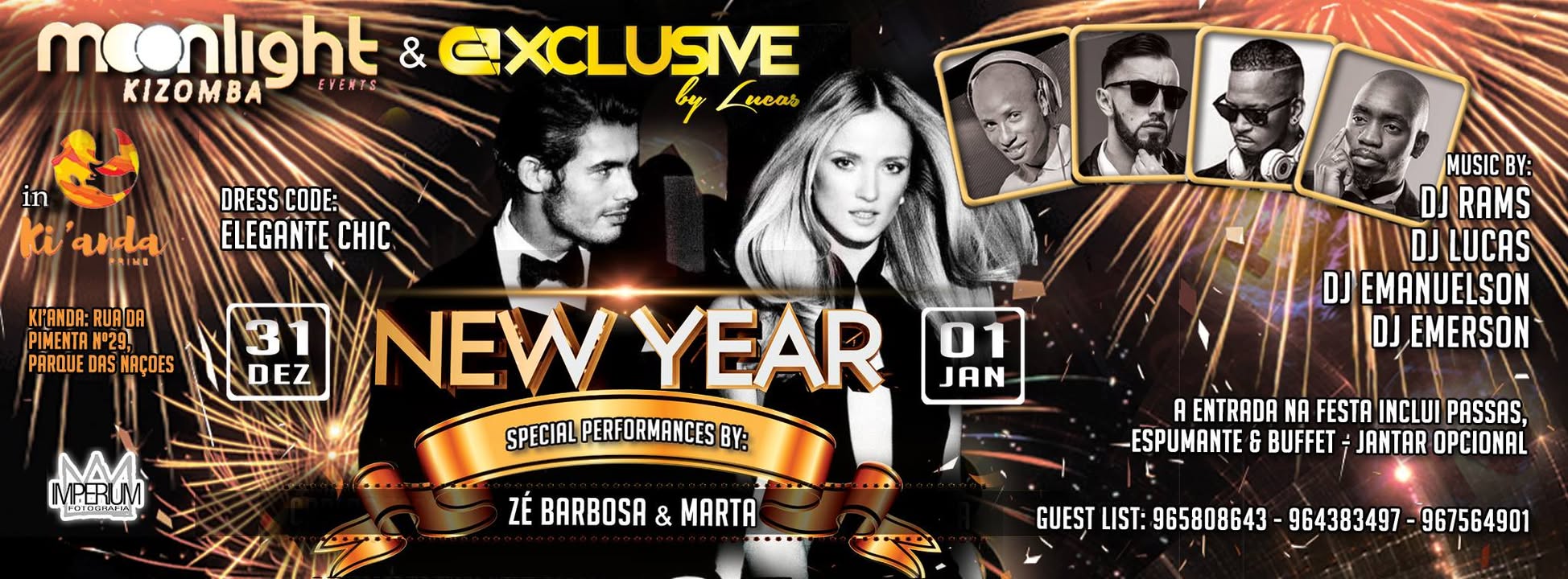 Faltam Poucas Horas! Exclusive & Moonlight Kizomba apresentam "New Year"