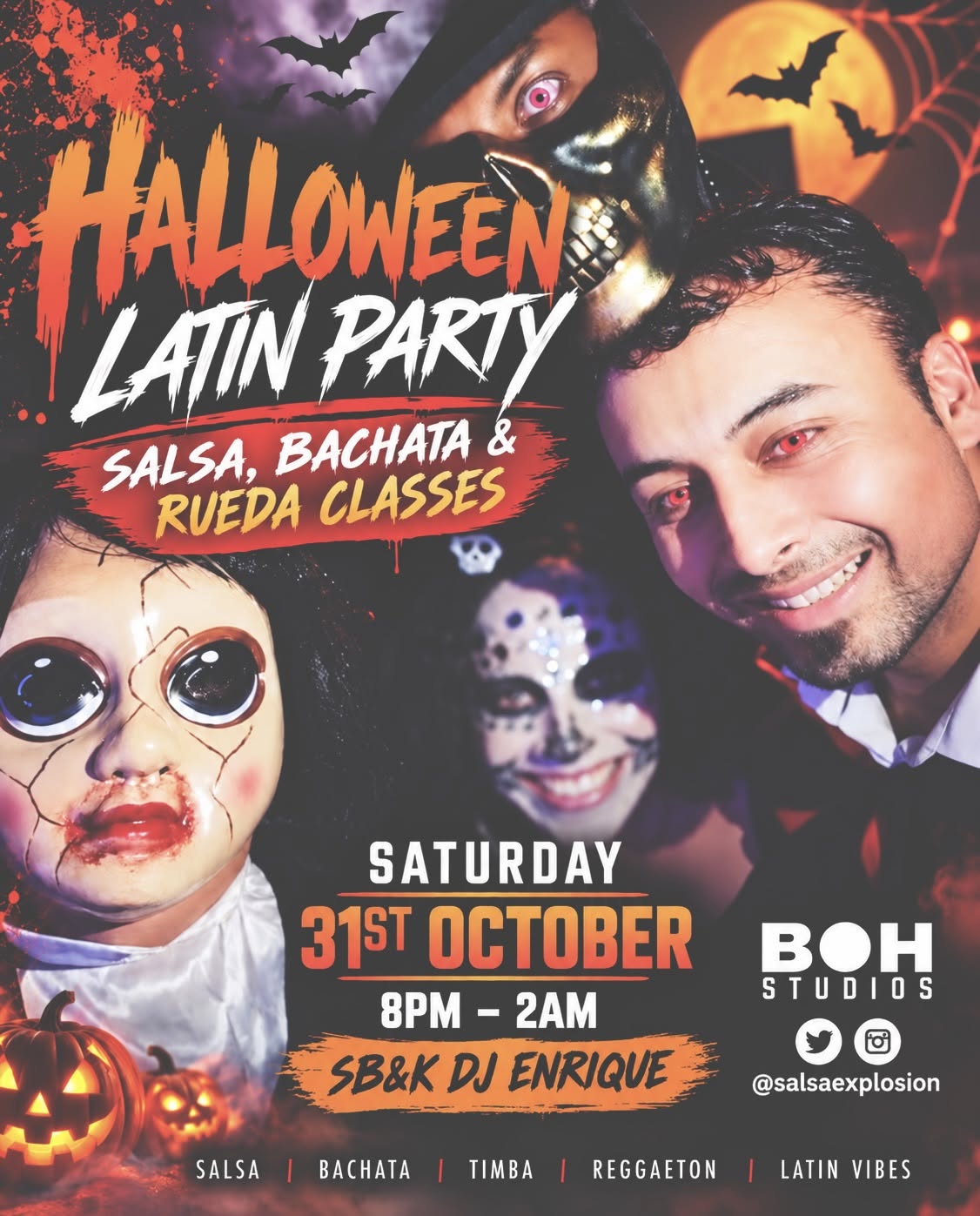 HALLOWEEN LATIN PARTY & CLASSES. SB&K