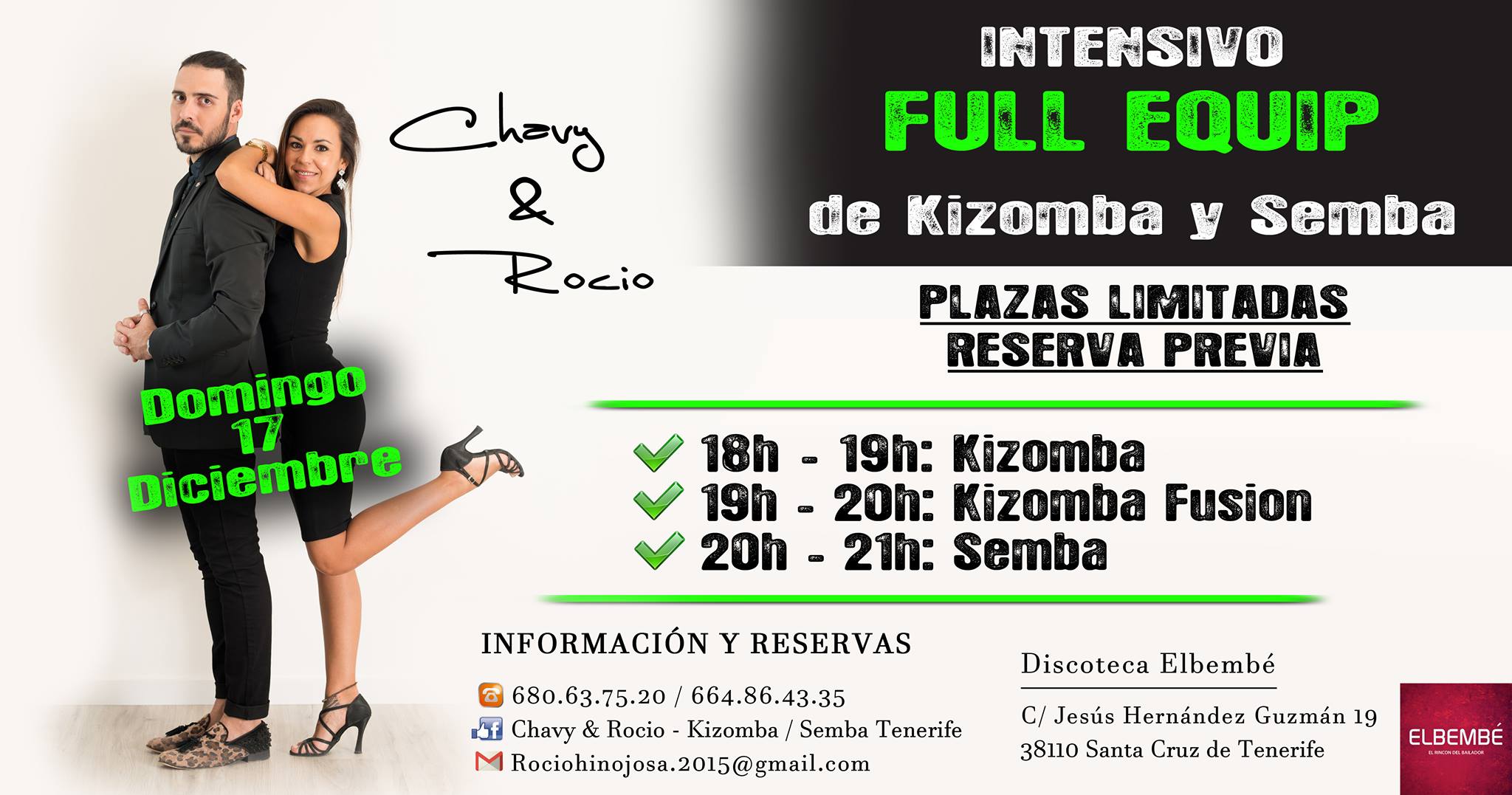 1º Intensivo FULL EQUIP de Kizomba Semba con Chavy & Rocio TNF