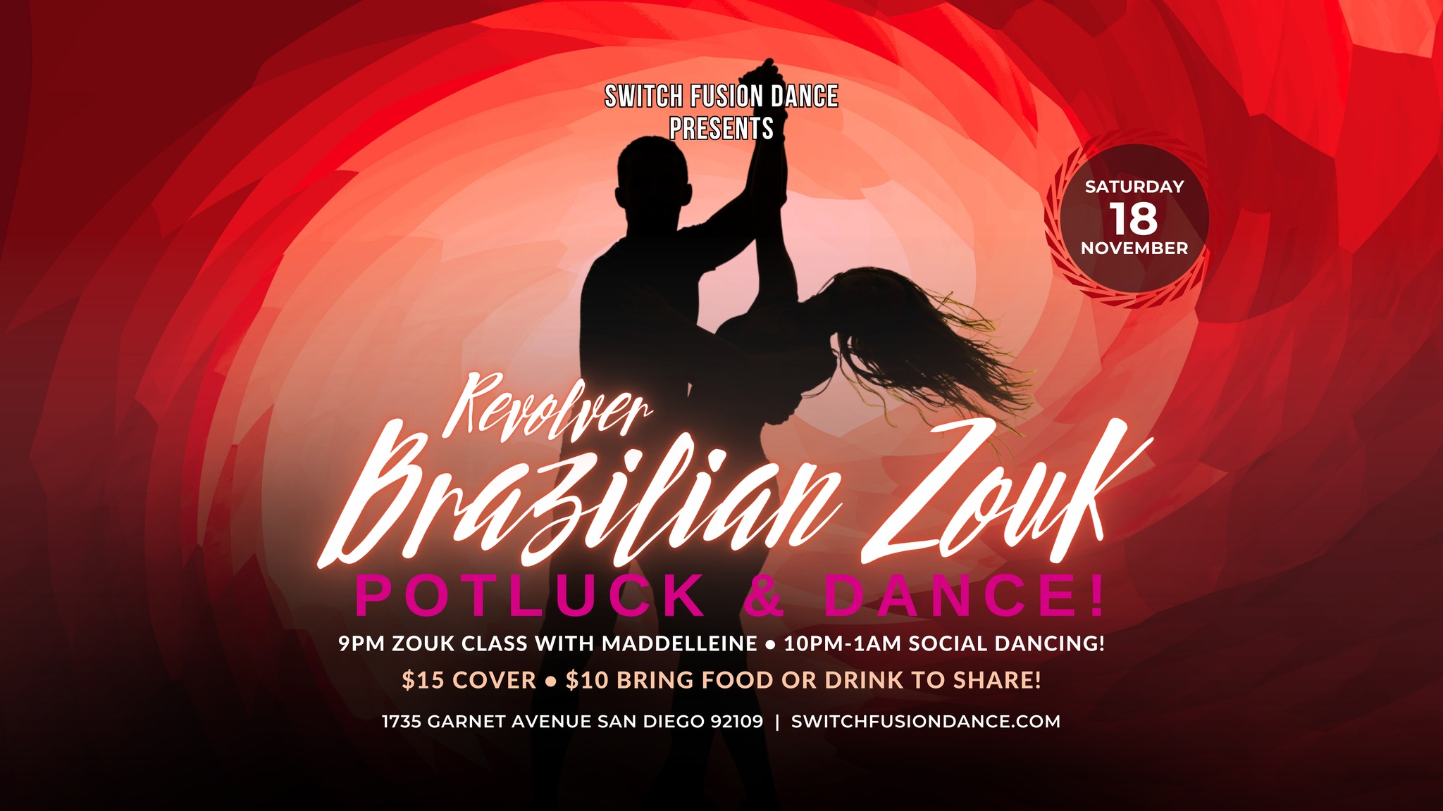 Revolver Brazilian Zouk Potluck & Dance! - Last Event of the Year!