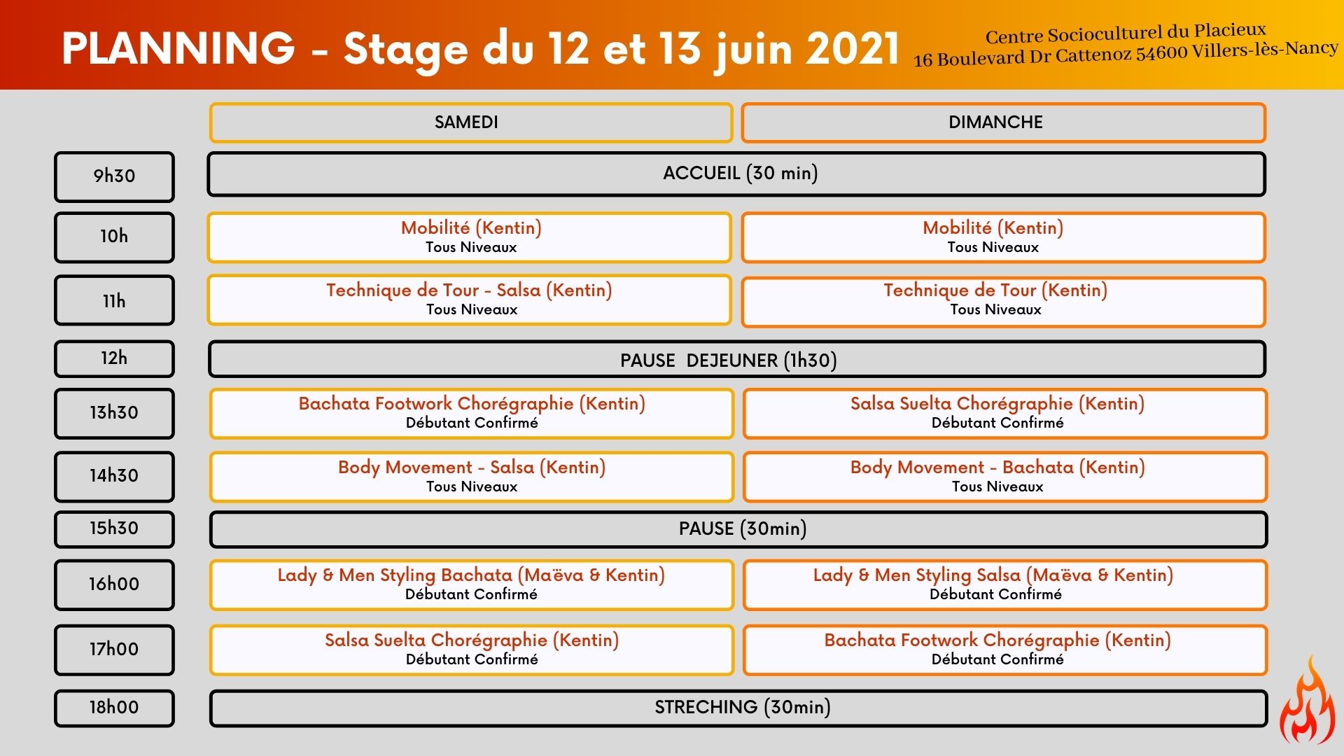 Stage Salsa Fuerza Week End du 12 et 13 Juin