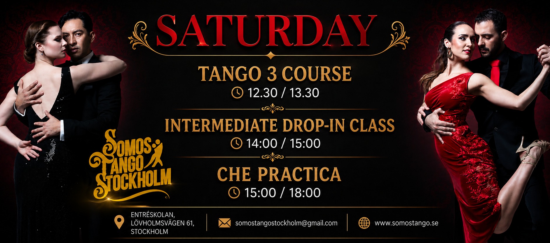 🌟A Full Saturday of Tango: Tango 3, Intermediate Class & CHE Practica🌟