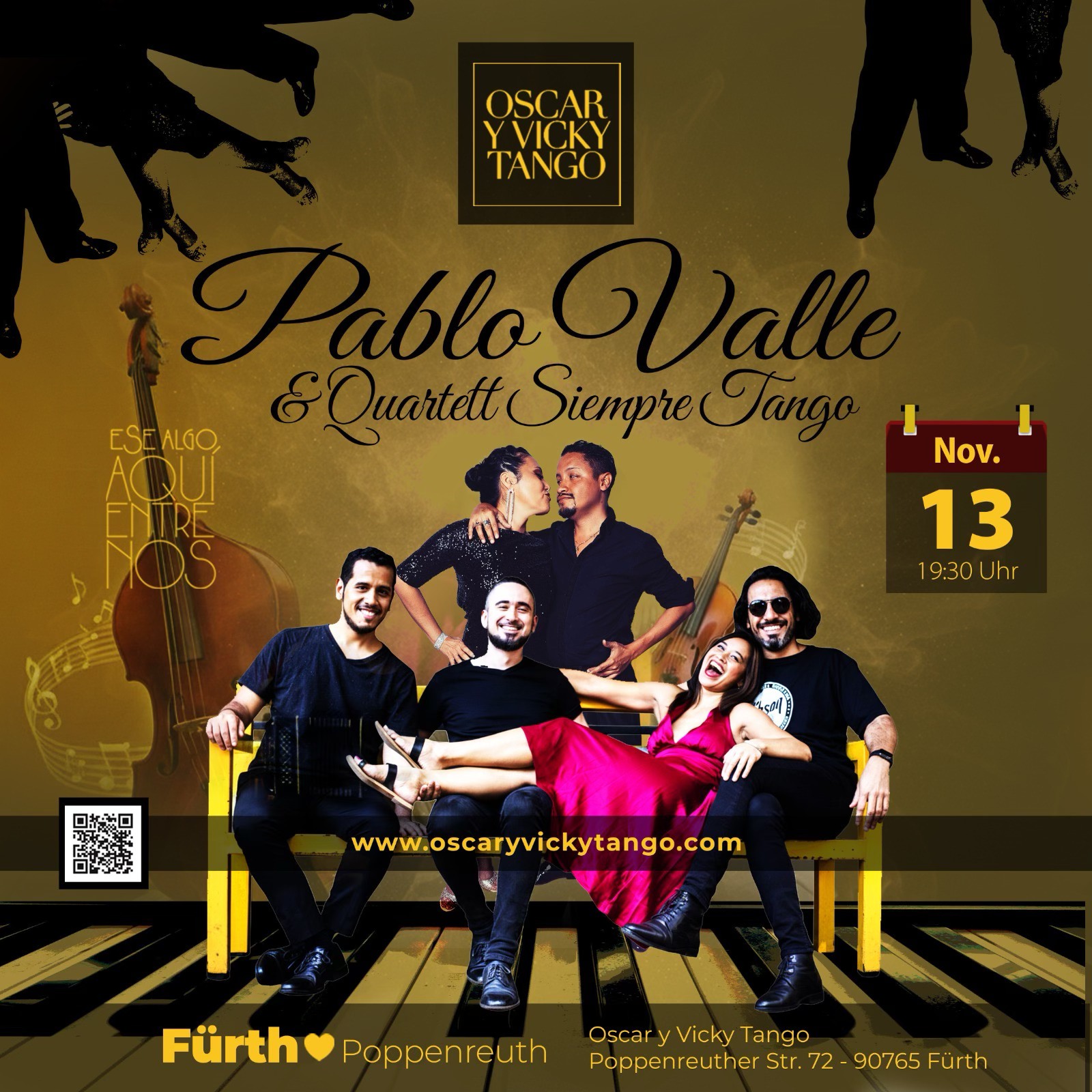 🎶 Milonga de los Amigos mit Pablo Valle & Cuarteto Siempre Tango in Fürth bei Oscar y Vicky Tango