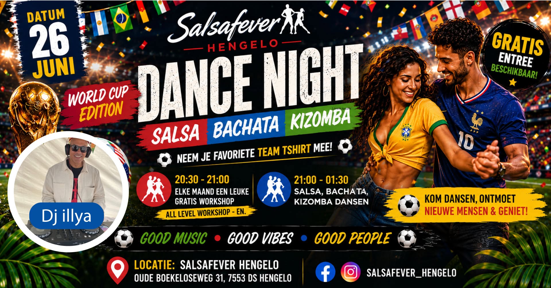 ⚽🏆 HENGELO World Cup Edition Salsa, Bachata, Kizomba en Meer 🏆⚽